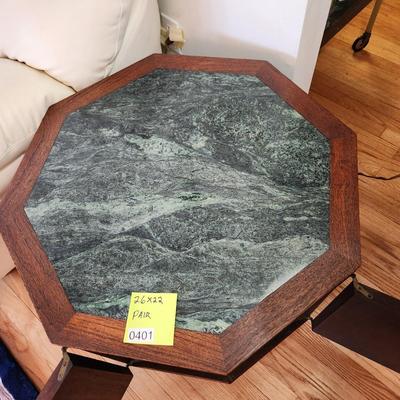 Pair of Marble Top End Tables 26