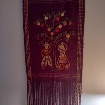 Latin American Hand-Crafted Fabric Art Wall Hanging