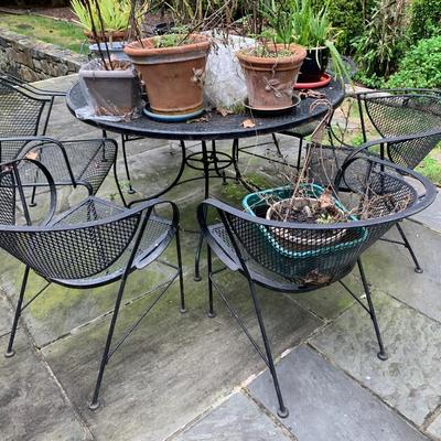 Vintage Black Cast Metal Patio Set