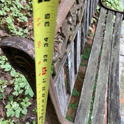 Vintage Cast Iron / Wood Yard Bench