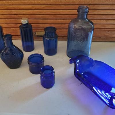 Cobalt Blue Advertising Glass pieces