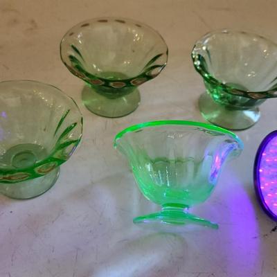 Uranium Glass Salt cellars