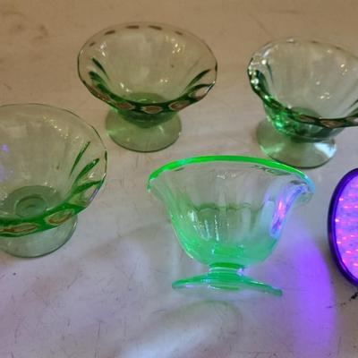 Uranium Glass Salt cellars