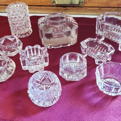 10 Clear Glass Salt cellars