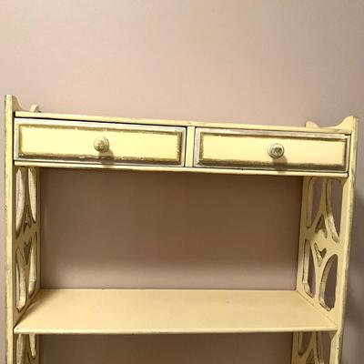 UB1202 Vintage Painted Two Drawer Wall Shelf