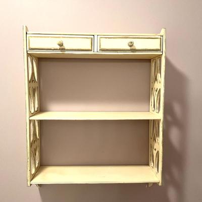 UB1202 Vintage Painted Two Drawer Wall Shelf