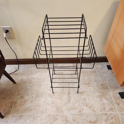 Mid Century MCM Black Wire  Rack Side Table Books Plant Stand