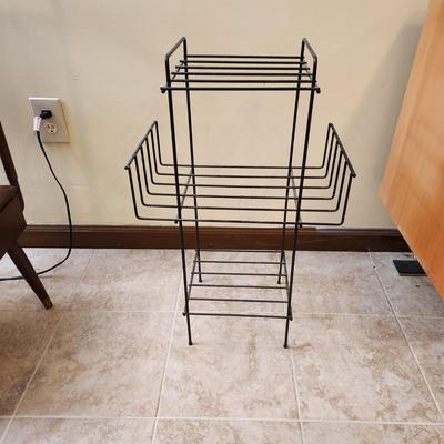 Mid Century MCM Black Wire  Rack Side Table Books Plant Stand