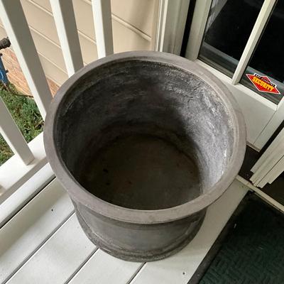 O-1239 Black Weathered Fiberglass 18" Dia. Flower Pot