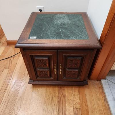 Marble top End Table with Storage 20x20x19h