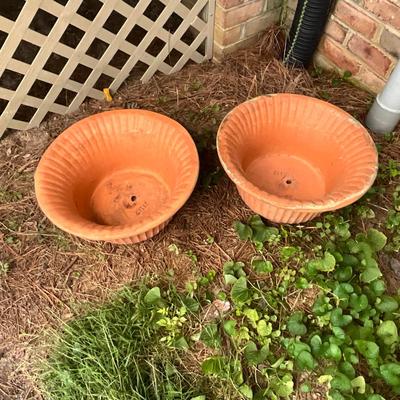 O1246 Pair of Terra Cotta Fluted Flower Pots