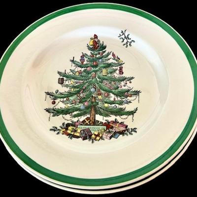 Set of 8 English Spode Christmas Salad Plates