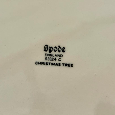 English Spode Christmas Tree Octagon/Square Serving Bowl