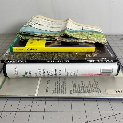 3 Various Type Books & Map