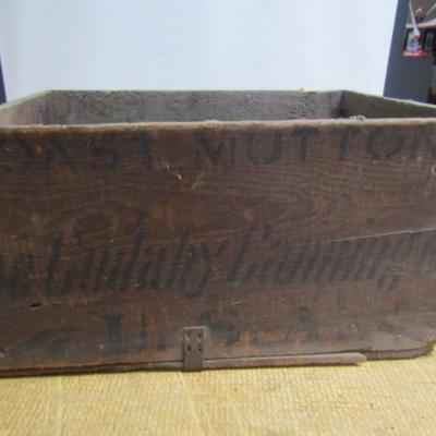 Antique Cudahy Canning Co. Wooden Crate with Metal Support- Approx 18 1/2