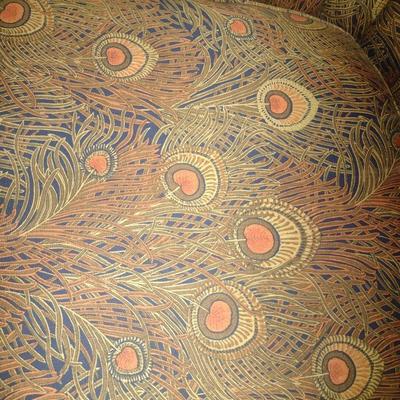 Vintage Channel Back Tapestry Chair Peacock Feather Pattern Choice A