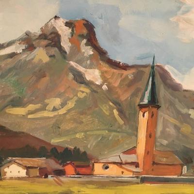 Framed oil painting