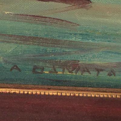 Framed oil painting