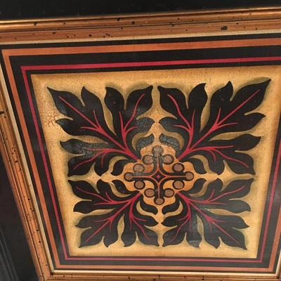 Crackled square wood block set
