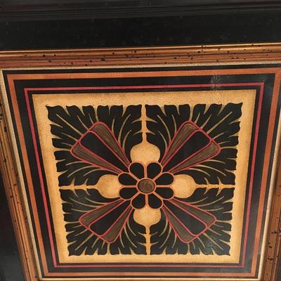 Crackled square wood block set