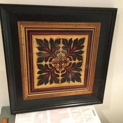 Crackled square wood block set