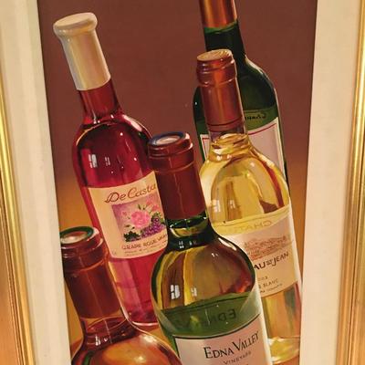 E Denis wine serigraph