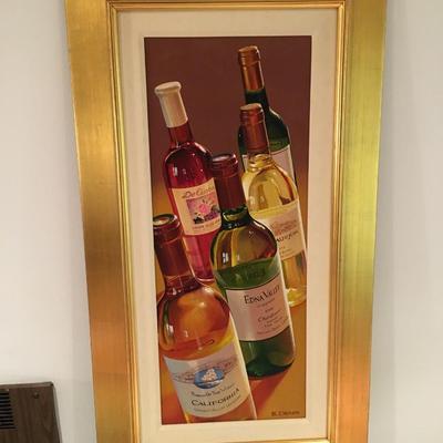 E Denis wine serigraph
