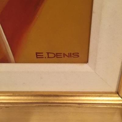 E Denis wine serigraph