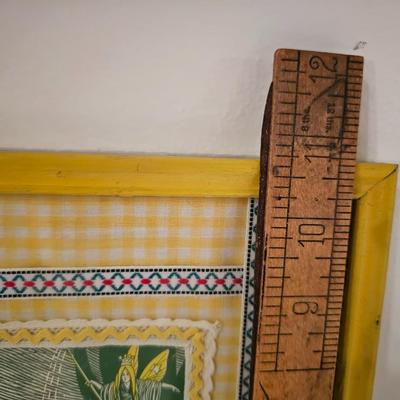 2 vintage Prints with ric rac and ribbons