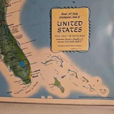 Vintage Raised Relief Rand McNally Map of the United states