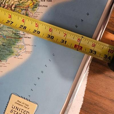 Vintage Raised Relief Rand McNally Map of the United states