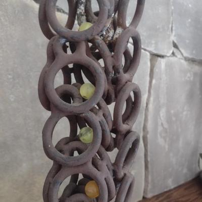 Abstract Metal Ring Stack Art Piece