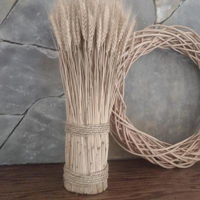 Collection of Home Decor includes Vine Wreath and Dried Harvest Grass