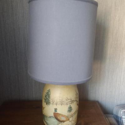 Hand Painted Glazed #2 Pottery Jug Table Lamp