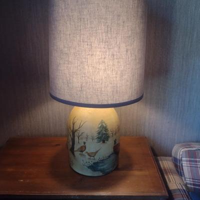 Hand Painted Glazed #2 Pottery Jug Table Lamp