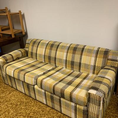 Vintage Plaid Sofa Bed
