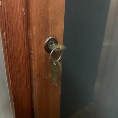 Vintage Gun Cabinet with Lock and Key