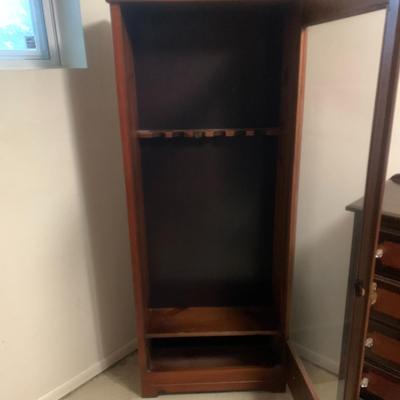 Vintage Gun Cabinet with Lock and Key