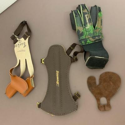 2 Leather Archery Shooting Gloves and For-Arm Protector