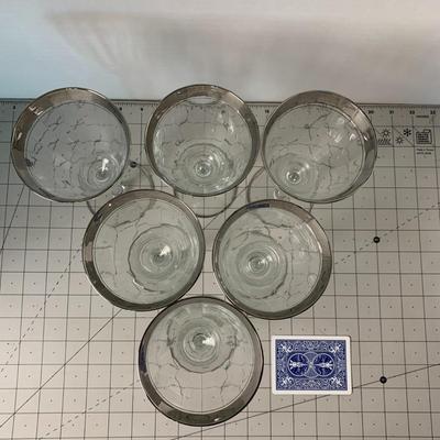 Silver Rimmed Large Wine Glasses