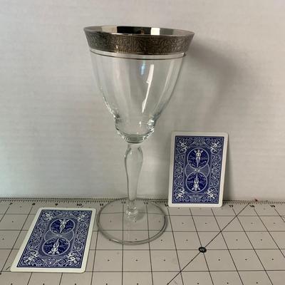 Silver Rimmed Large Wine Glasses