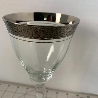 Silver Rimmed Large Wine Glasses