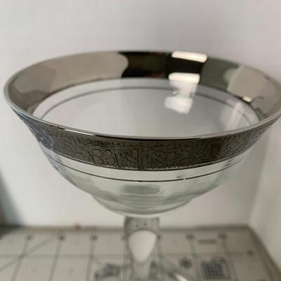 Silver Rimmed Medium Wine Glasses
