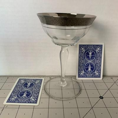 Silver Rimmed Medium Wine Glasses