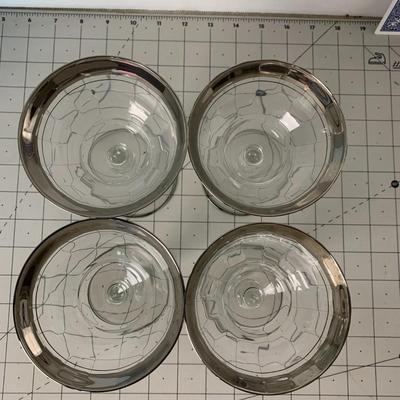 Silver Rimmed Medium Wine Glasses