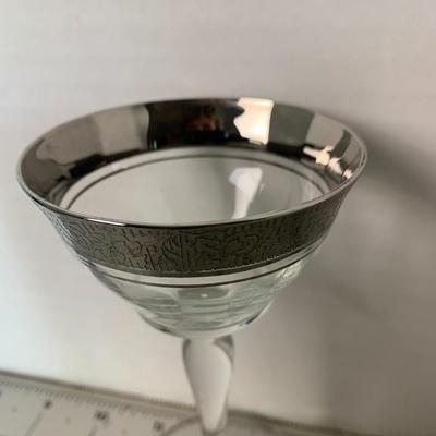 Silver Rimmed Small Wine Glasses