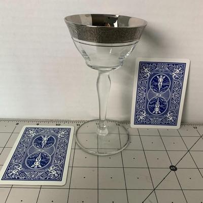 Silver Rimmed Small Wine Glasses