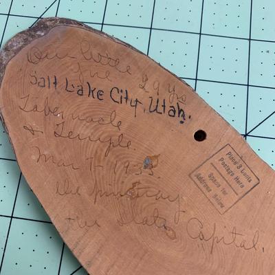 1933 Salt Lake Temple Wood Slab Painting
