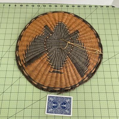 Woven Basket with Bird Design