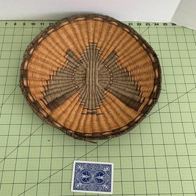 Woven Basket with Bird Design